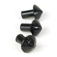 8mm Black Mushroom Inserts (box-25) (12-234)