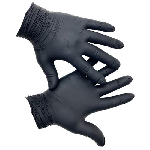 Nitrile Gloves Powder Free (Disp) Black 3.5g L (Box-100)