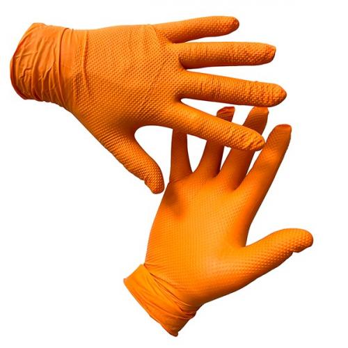 Nitrile Gloves Powder Free (Disp) Orange 8.6g L (Box-100)